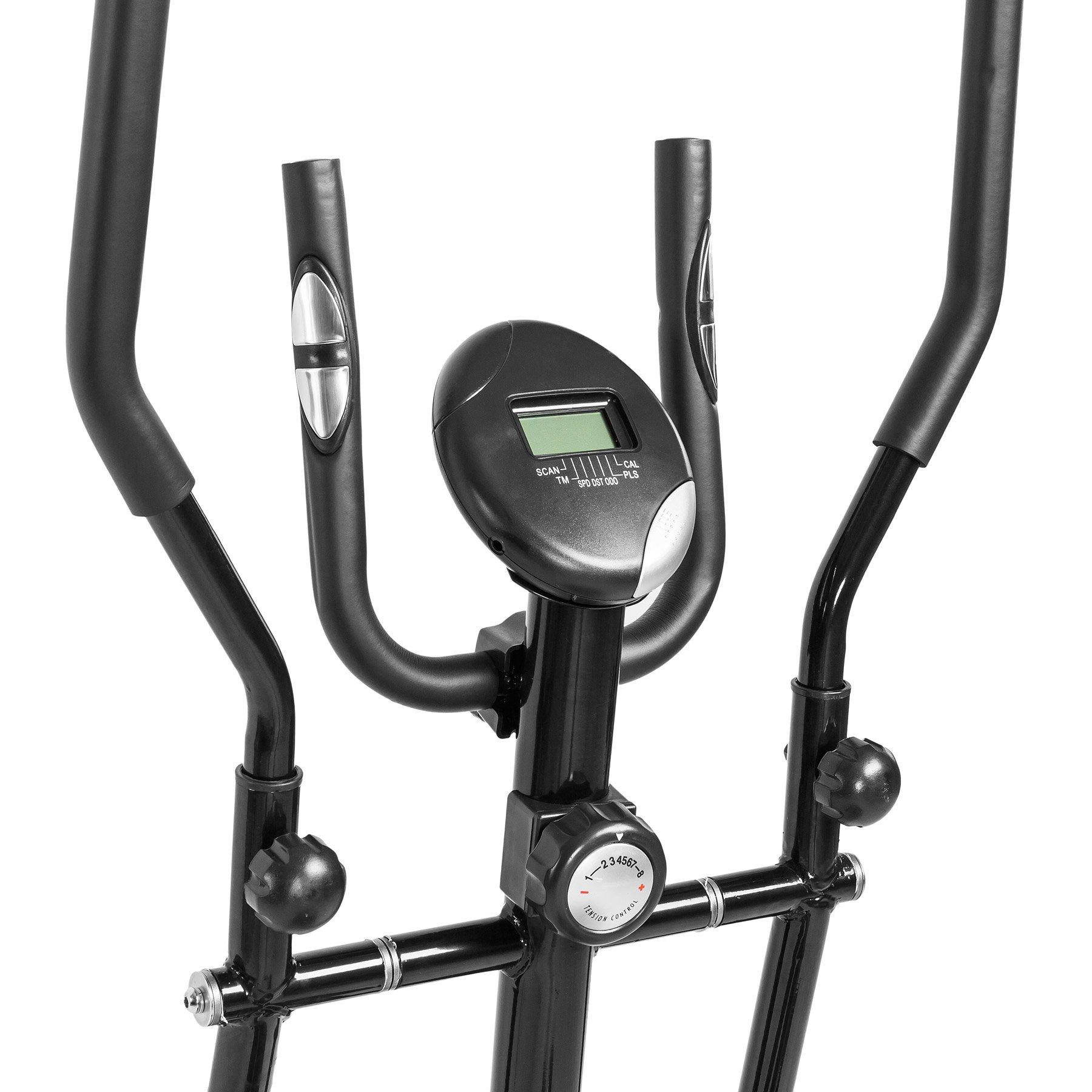 Tectake  Crosstrainer mit Trainingscomputer mit 8 Schwierigkeitsstufen 