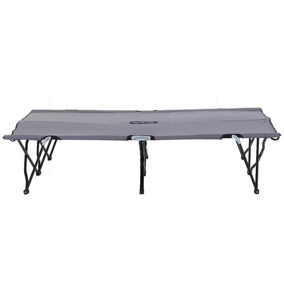 Northio  Campingbett Klappbar für 2 Personen Feldbett Klappbett mit Tragetasche bis 136 kg belastbar Stahl Oxford Grau 193 x 125 x 40 cm 