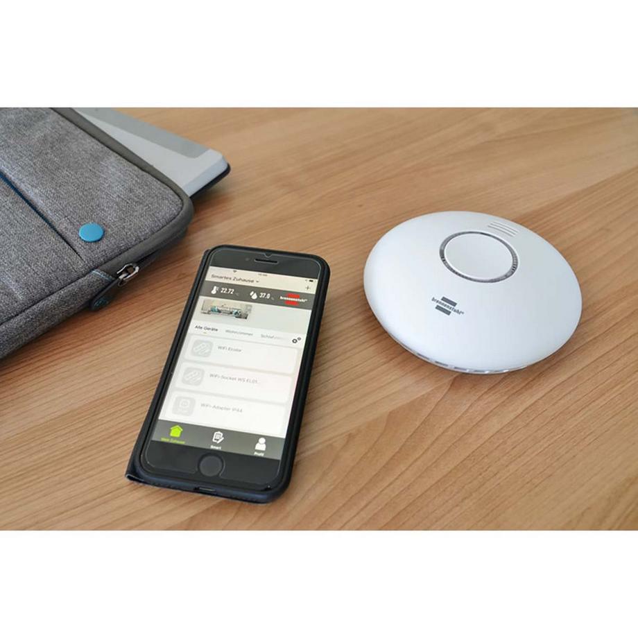 Nedis  brennenstuhl®Connect Smart Rauch- und Wärmemelder WRHM01 mit App-Benachrichtigung und 85 Db durchdringendem Alarmsignal. 