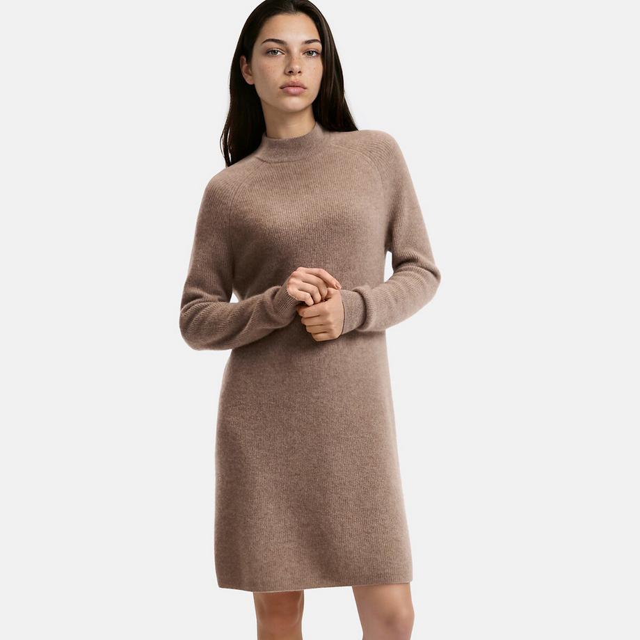 Langärmeliges Strickkleid aus 100% Kaschmir