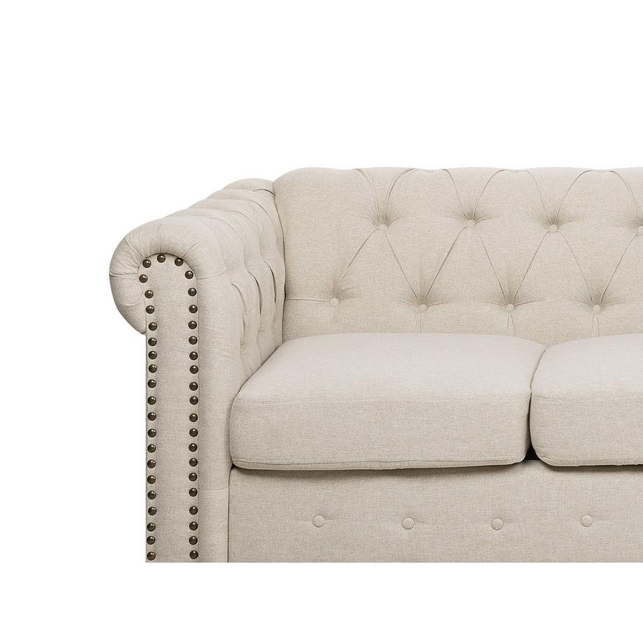 Beliani Canapé 3 places en Tissu Industriel CHESTERFIELD  