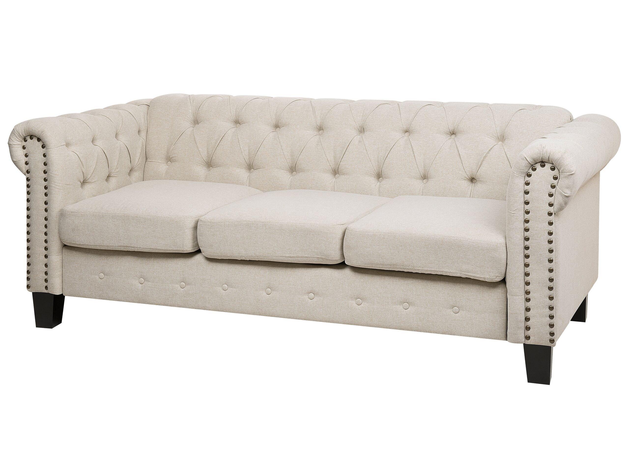 Beliani Canapé 3 places en Polyester Industriel CHESTERFIELD  