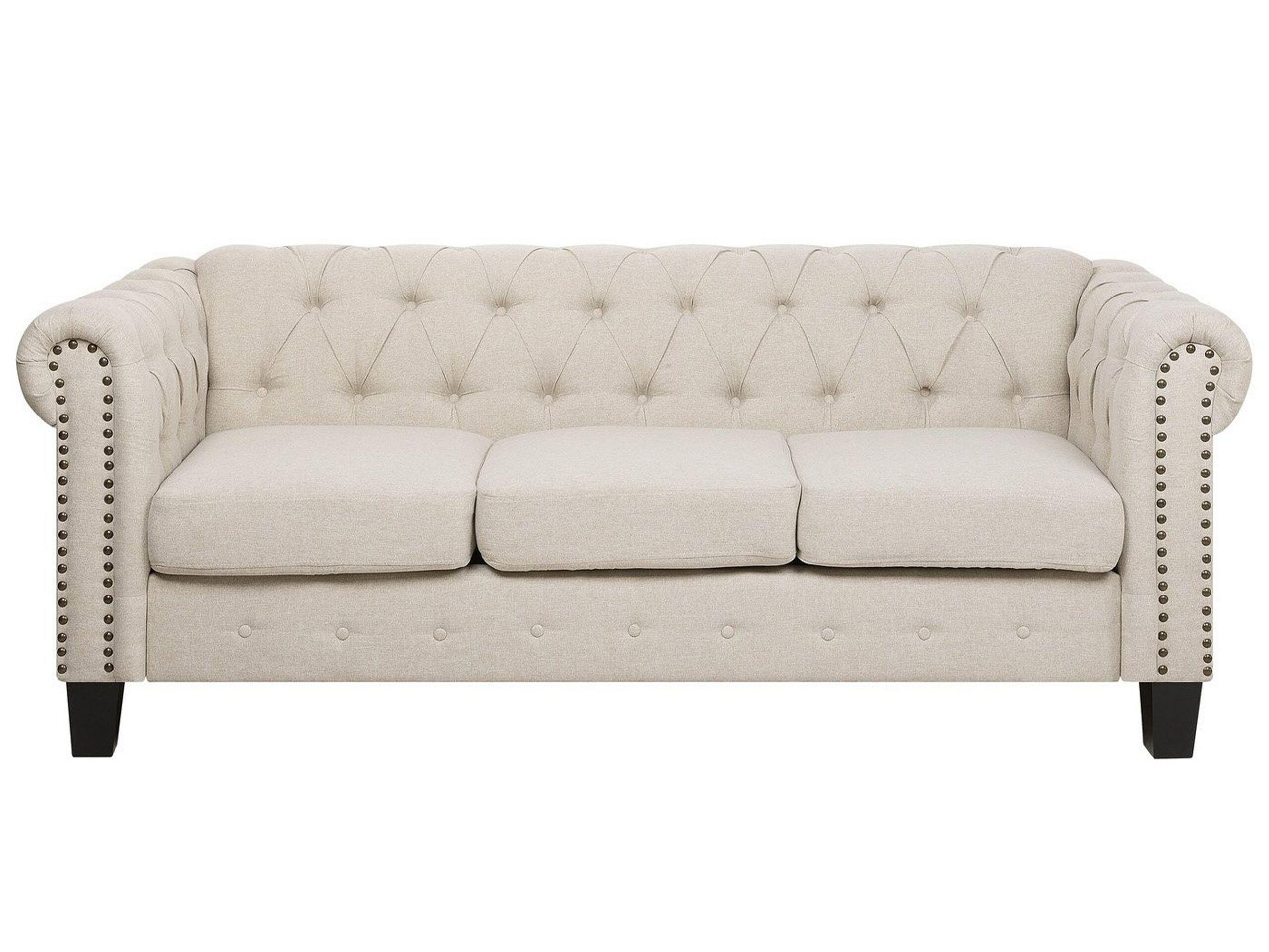 Beliani Canapé 3 places en Polyester Industriel CHESTERFIELD  