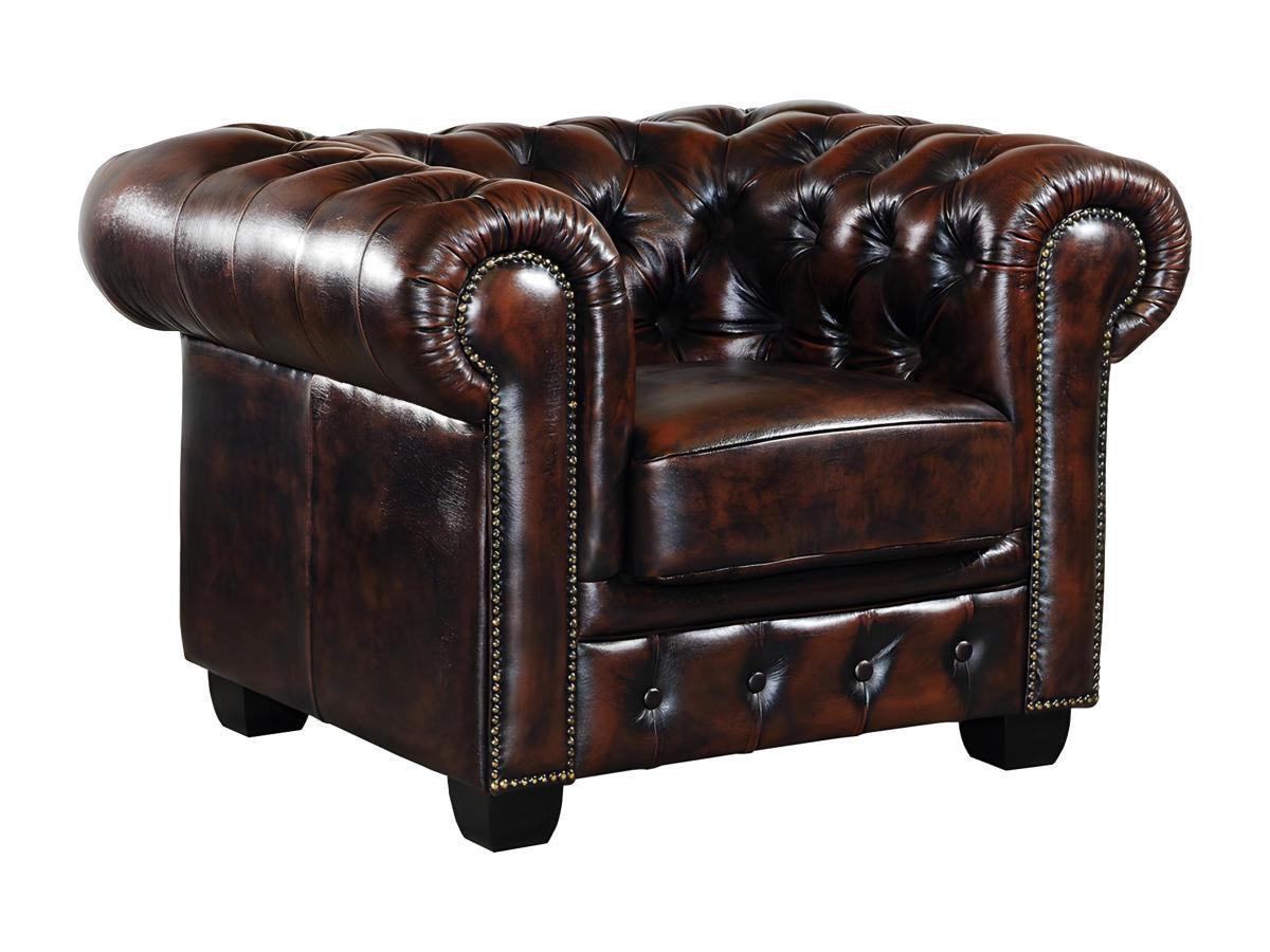 LINEA SOFA Chesterfield Ledersessel Büffelleder BRENTON  