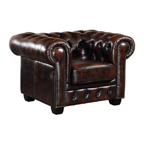 LINEA SOFA Chesterfield Ledersessel Büffelleder BRENTON  