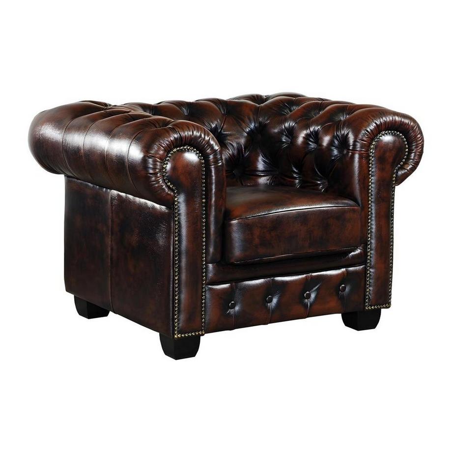 Chesterfield Ledersessel Büffelleder BRENTON