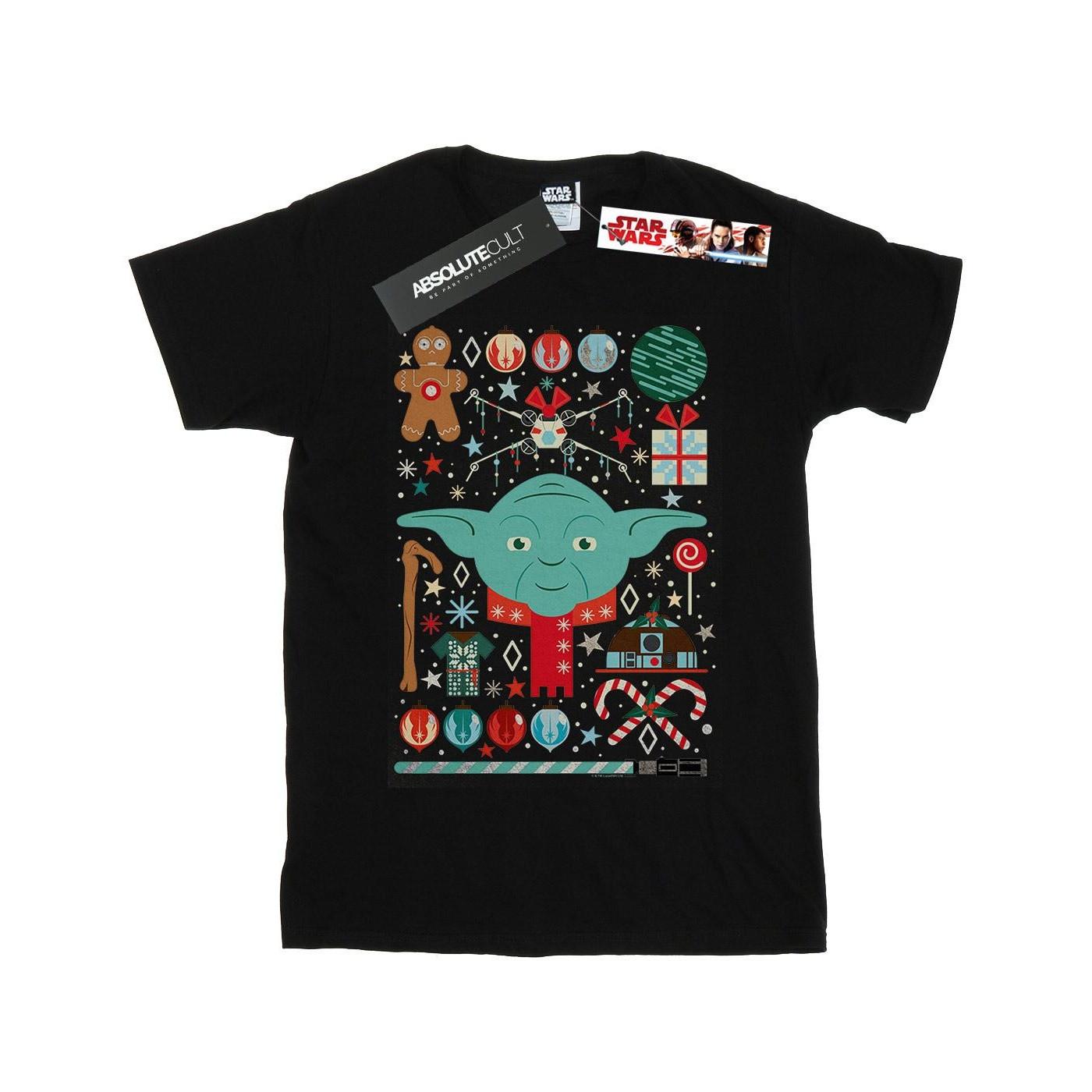 Image of Yoda Christmas Tshirt Mädchen Schwarz 116
