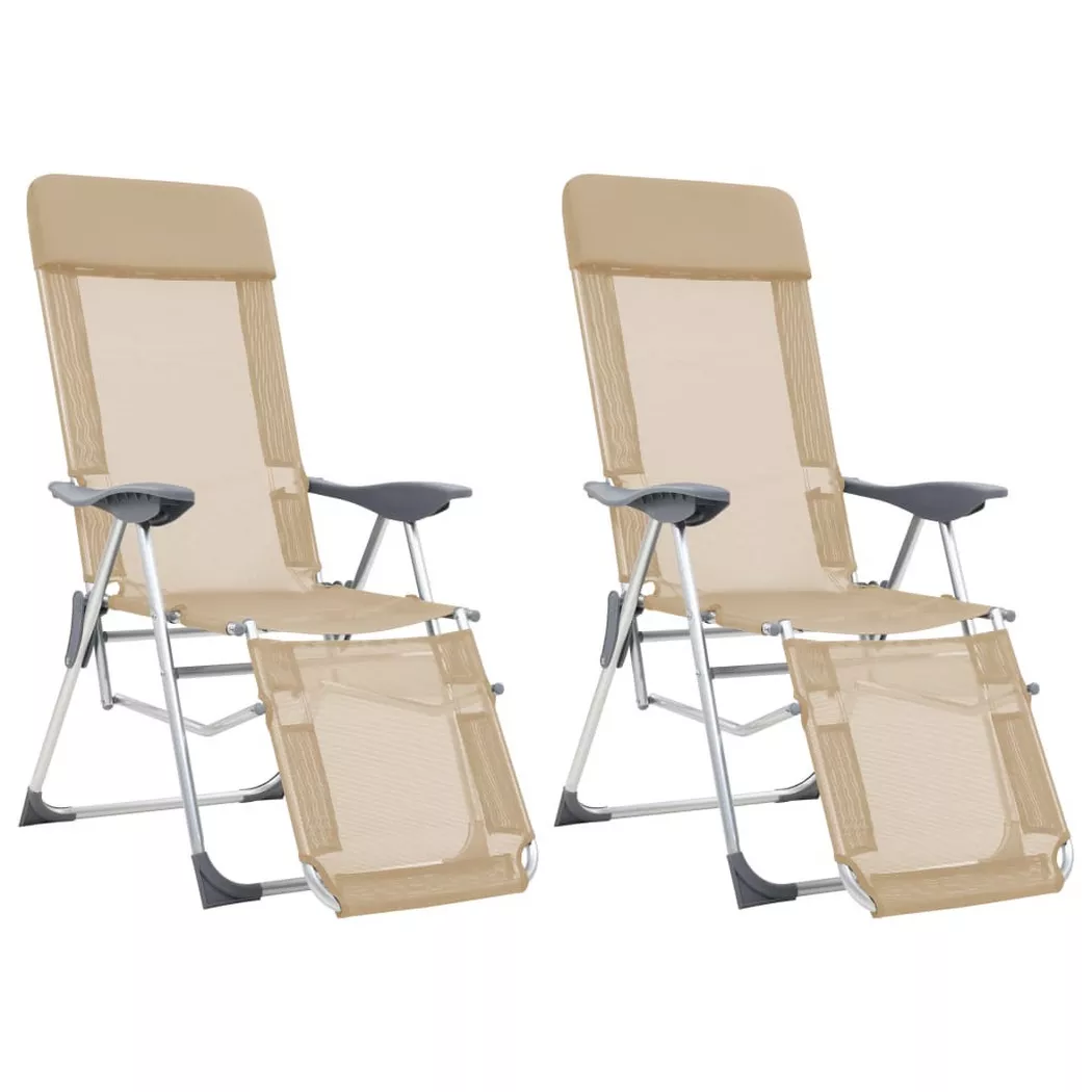 VidaXL - Chaise de camping tissu, One Size, Light Beige