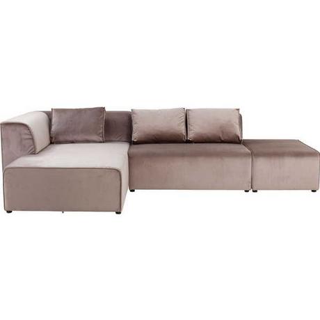 KARE Design Canapé Infinity Velours Taupe Gauche  