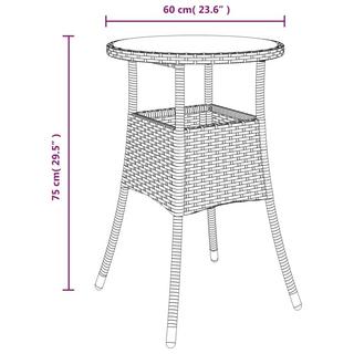 VidaXL Table de jardin rotin synthétique  