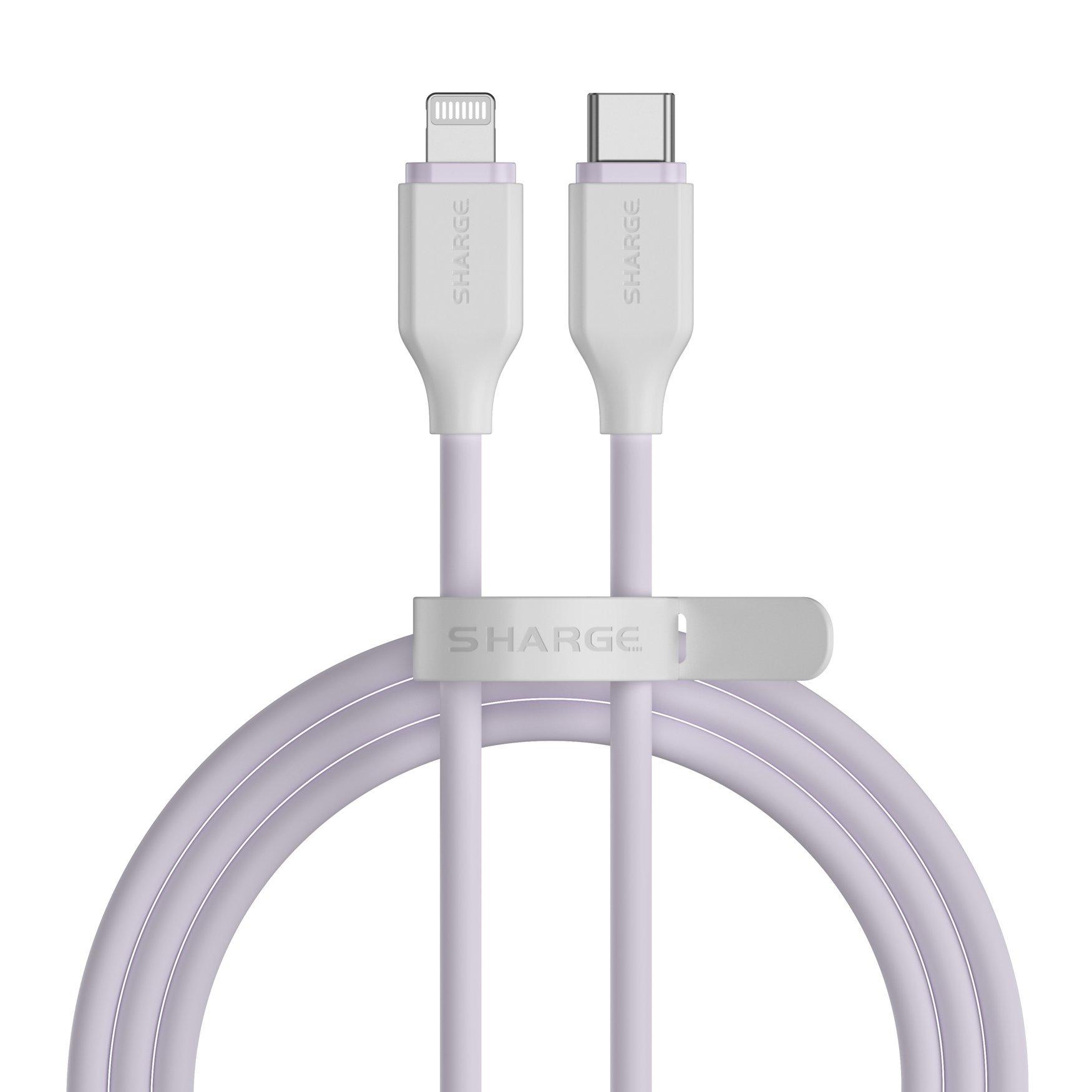 Image of USB-C auf Lightning Hochelastisches Silikon Violett Kabel