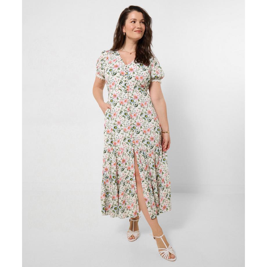 Joe Browns Crinkle Maxikleid mit Spitzenärmeln  