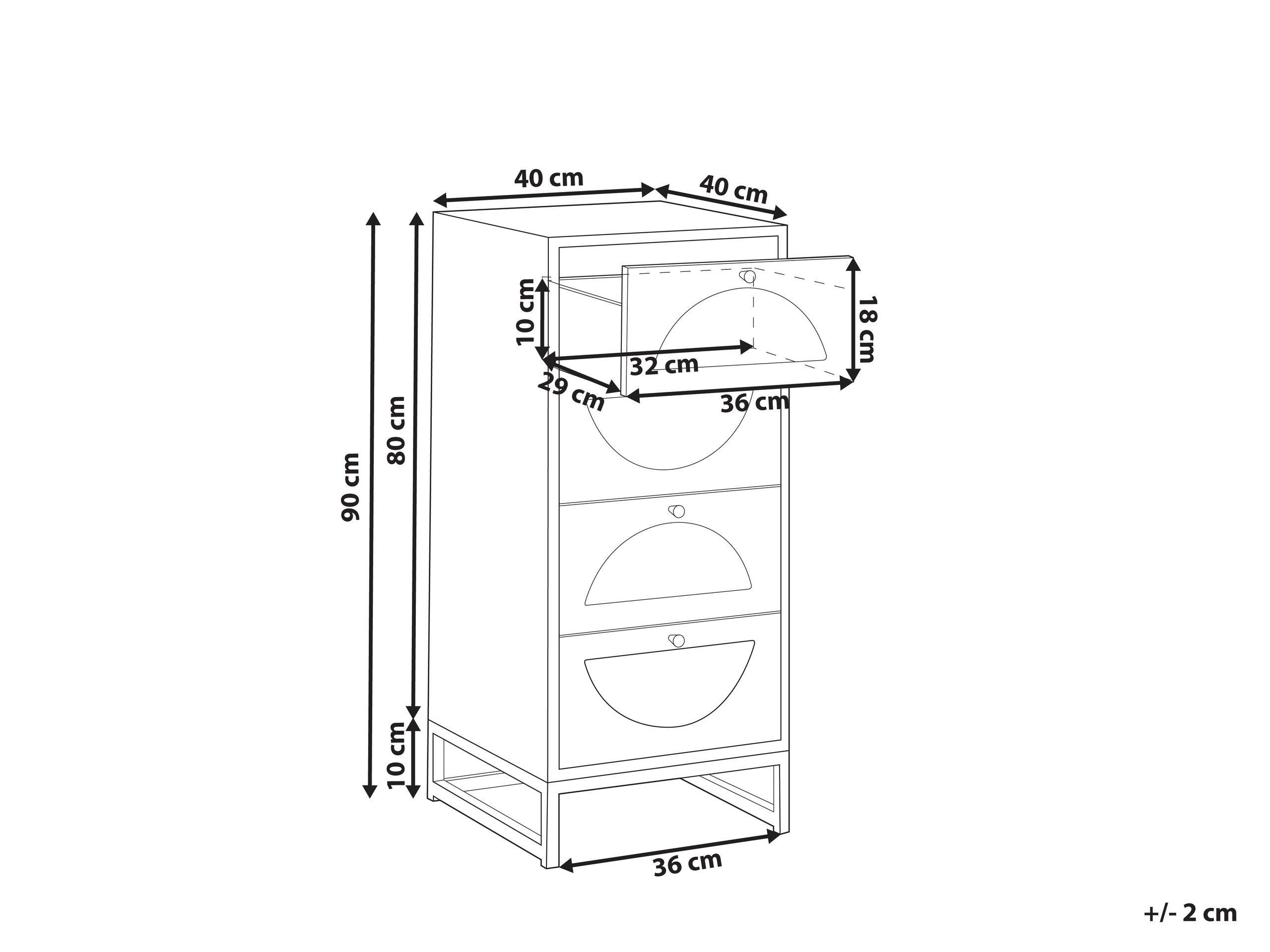Beliani Cassettiera 4 cassetti en Pannello di fibre (LDF) Moderno BOTWOOD  