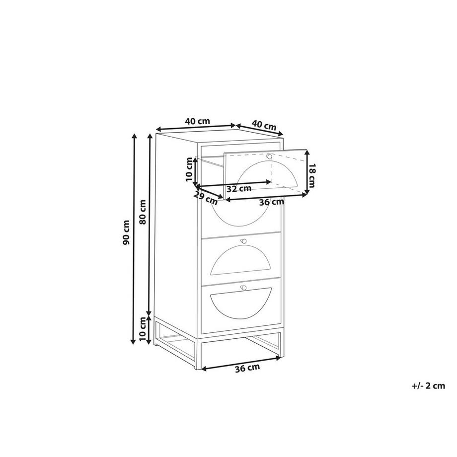 Beliani Cassettiera 4 cassetti en Pannello di fibre (LDF)  BOTWOOD  