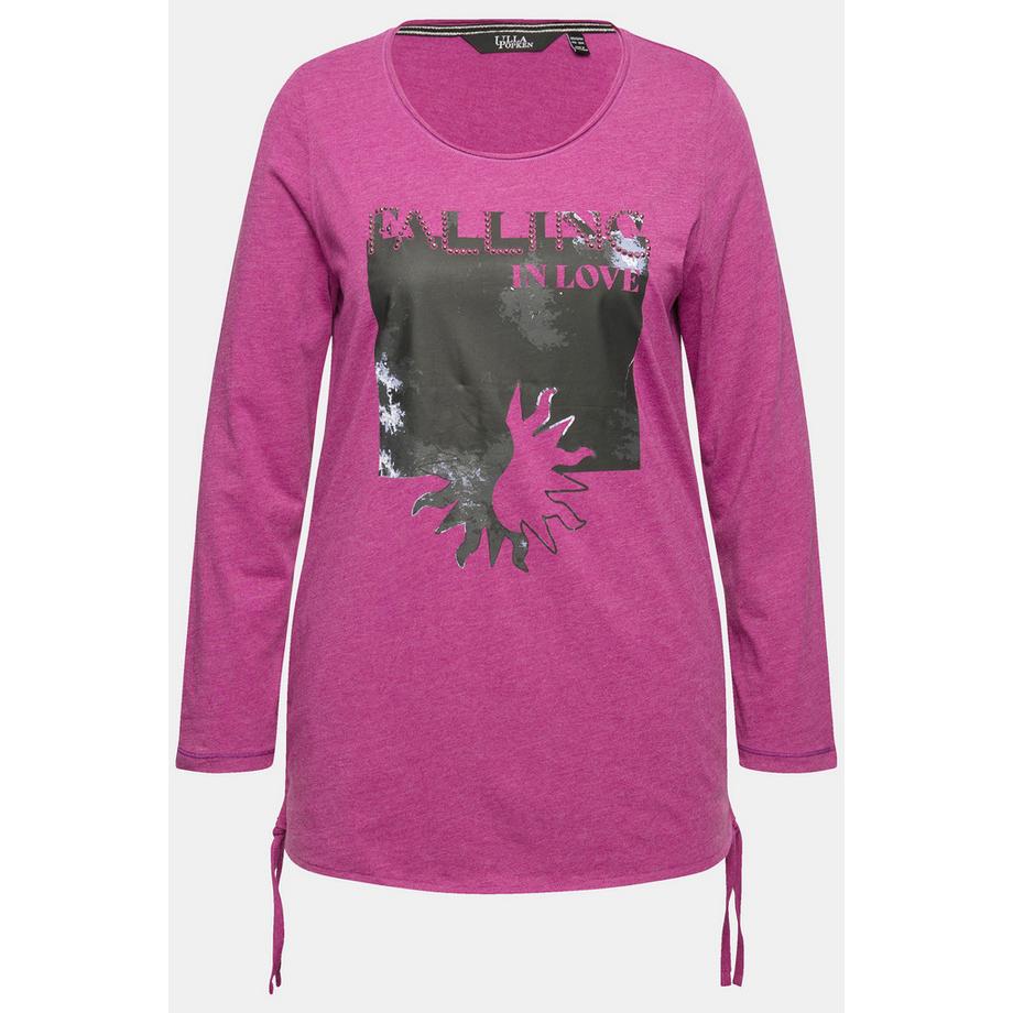 Ulla Popken Classic Langarm Rundhals Shirt mit Raffband  