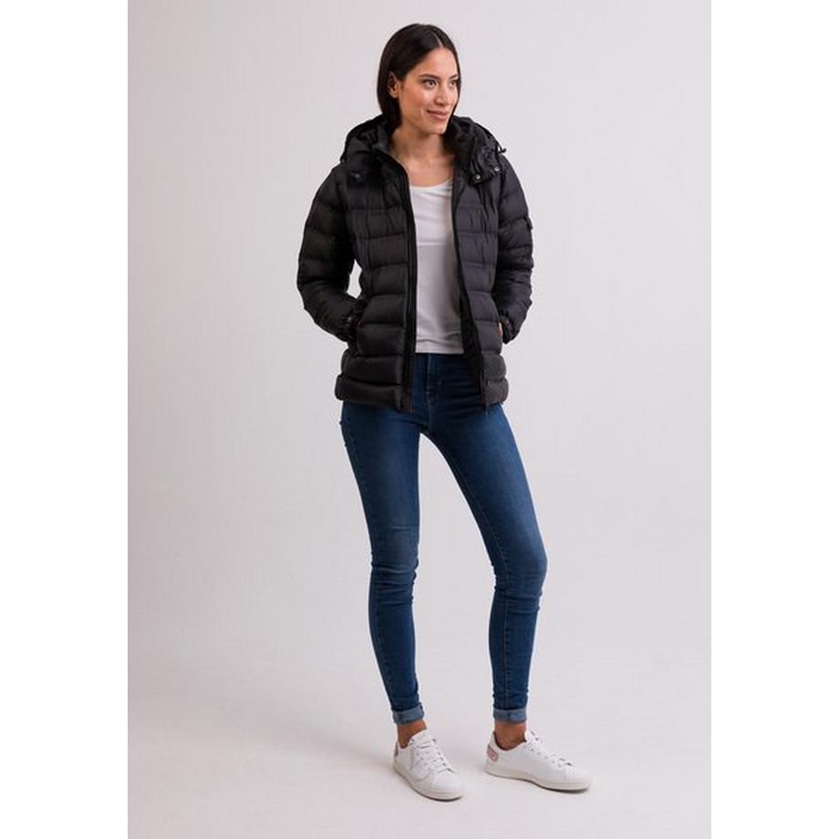 CASH-MERE.CH Piumino con cappuccio e fodera in cashmere  