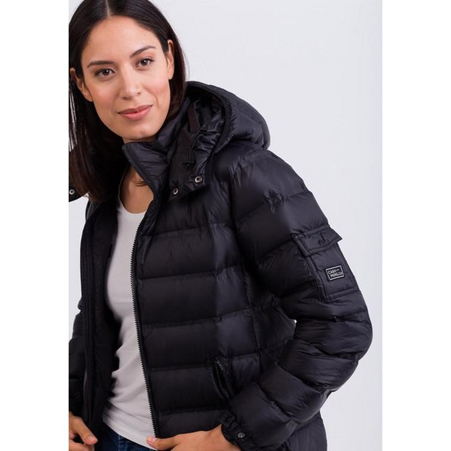 CASH-MERE.CH Piumino con cappuccio e fodera in cashmere  