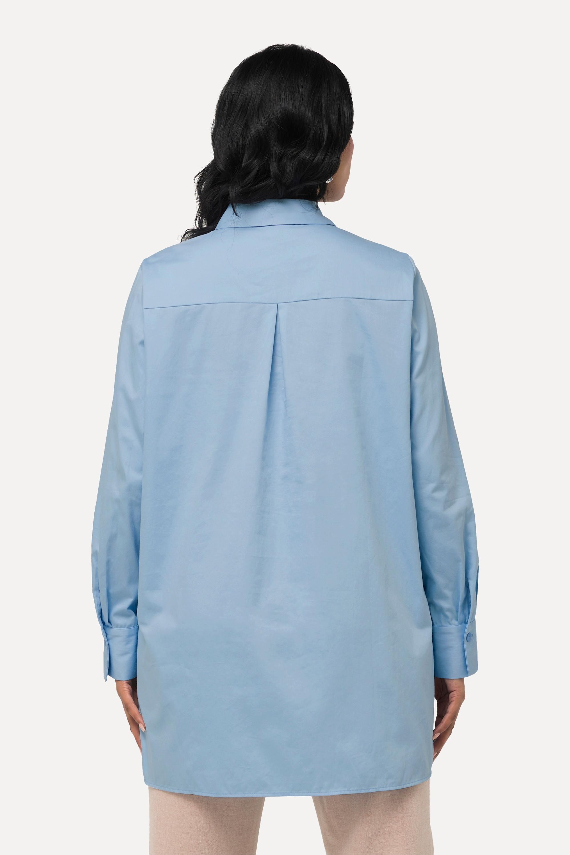 Ulla Popken Camicia Ricami Perline Maniche Lunghe  