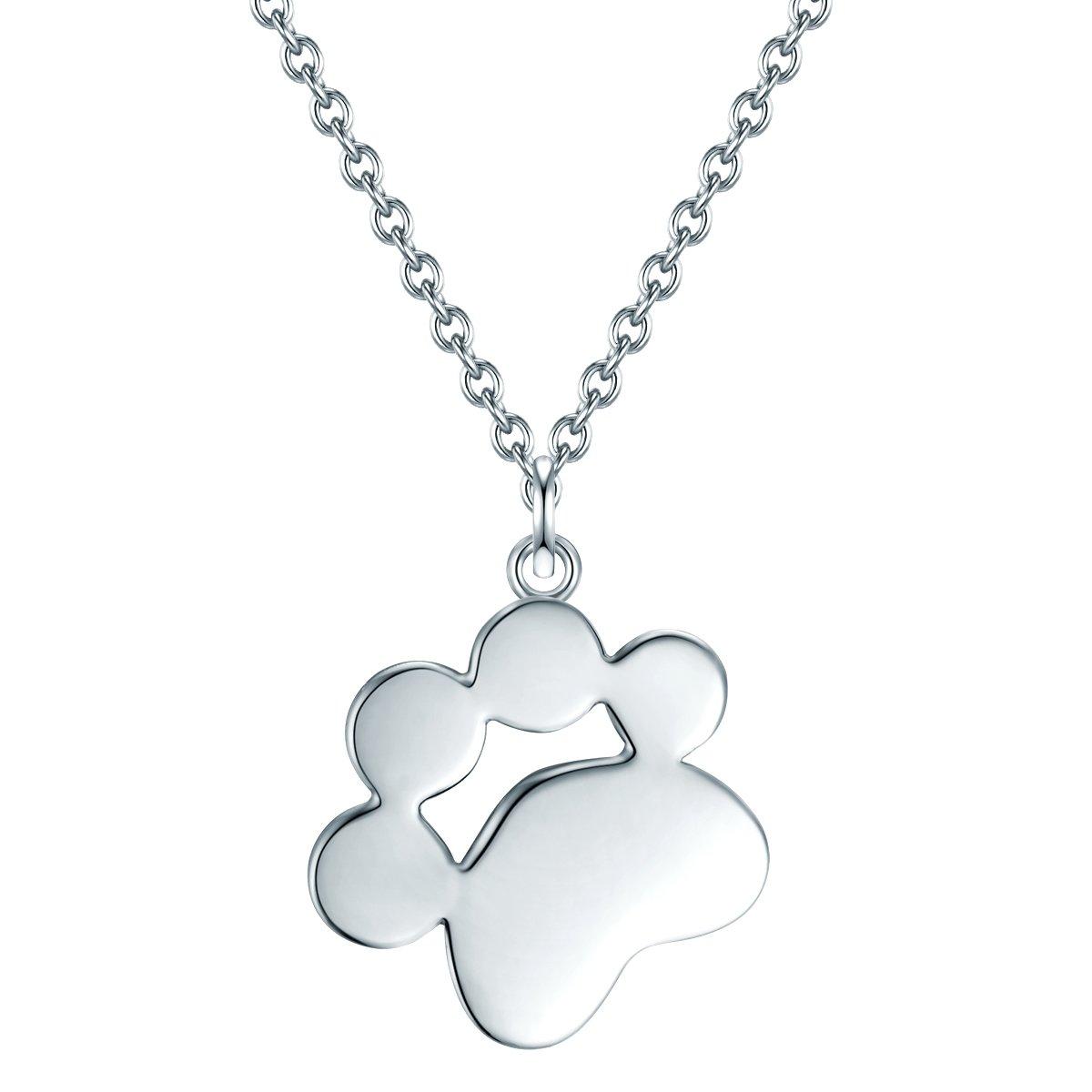 Image of Halskette Pfote Damen Silber 40cm