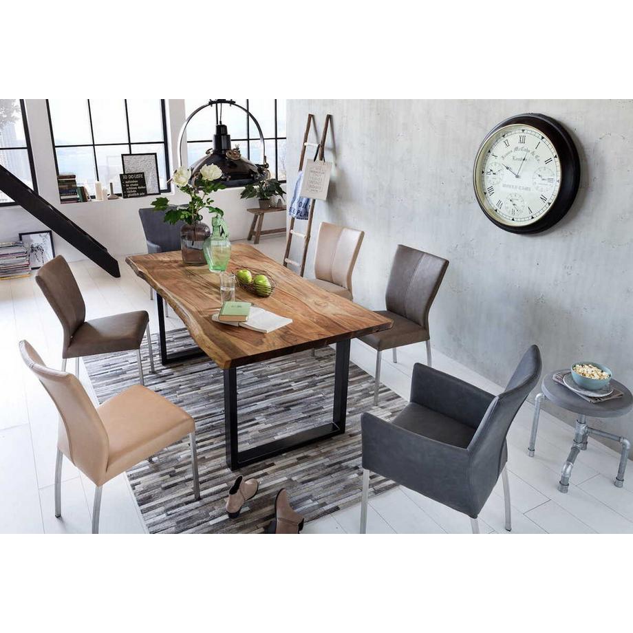 mutoni Table de salle à manger Unikat couleur noyer noir 200x100x2.6  