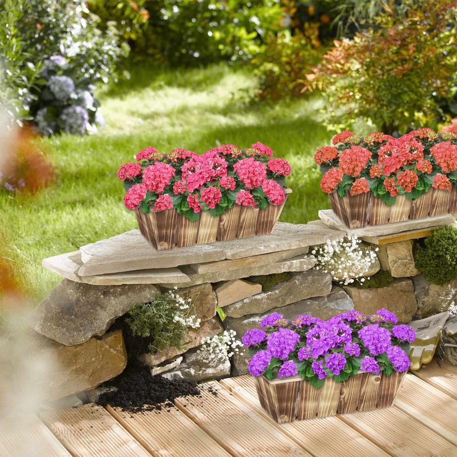 Northio Set di 3 fioriere in legno  