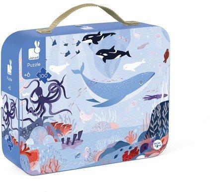 Image of 100-teiliges Kinderpuzzle Arktischer Ozean Lernspiel Entwicklung von Feinmotorik und Konzentration Koffer mit Griff Ab 6 Jahren, J02611