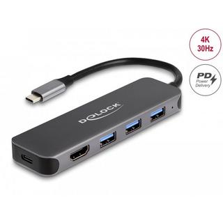 DeLock  64171 hub & concentrateur USB 3.2 Gen 1 (3.1 Gen 1) Type-C 5000 Mbit/s Gris 