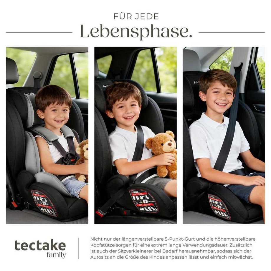 Tectake  Siège auto EMELY avec réducteur d'assise amovible 