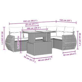 VidaXL set divano da giardino Polirattan  