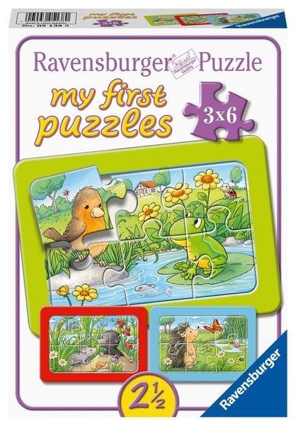 Image of Puzzle Kleine Gartentiere 3 X 6 Teile