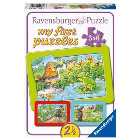 Ravensburger  Puzzle Ravensburger Kleine Gartentiere 3 X 6 Teile 