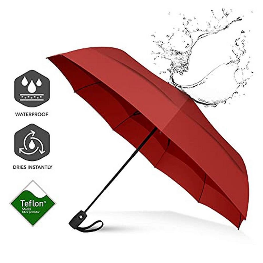 Alopini  Parapluie - Parapluie de poche - S'ouvre et se ferme automatiquement - Petit, compact, léger, solide, coupe-vent et résistant aux tempêtes 