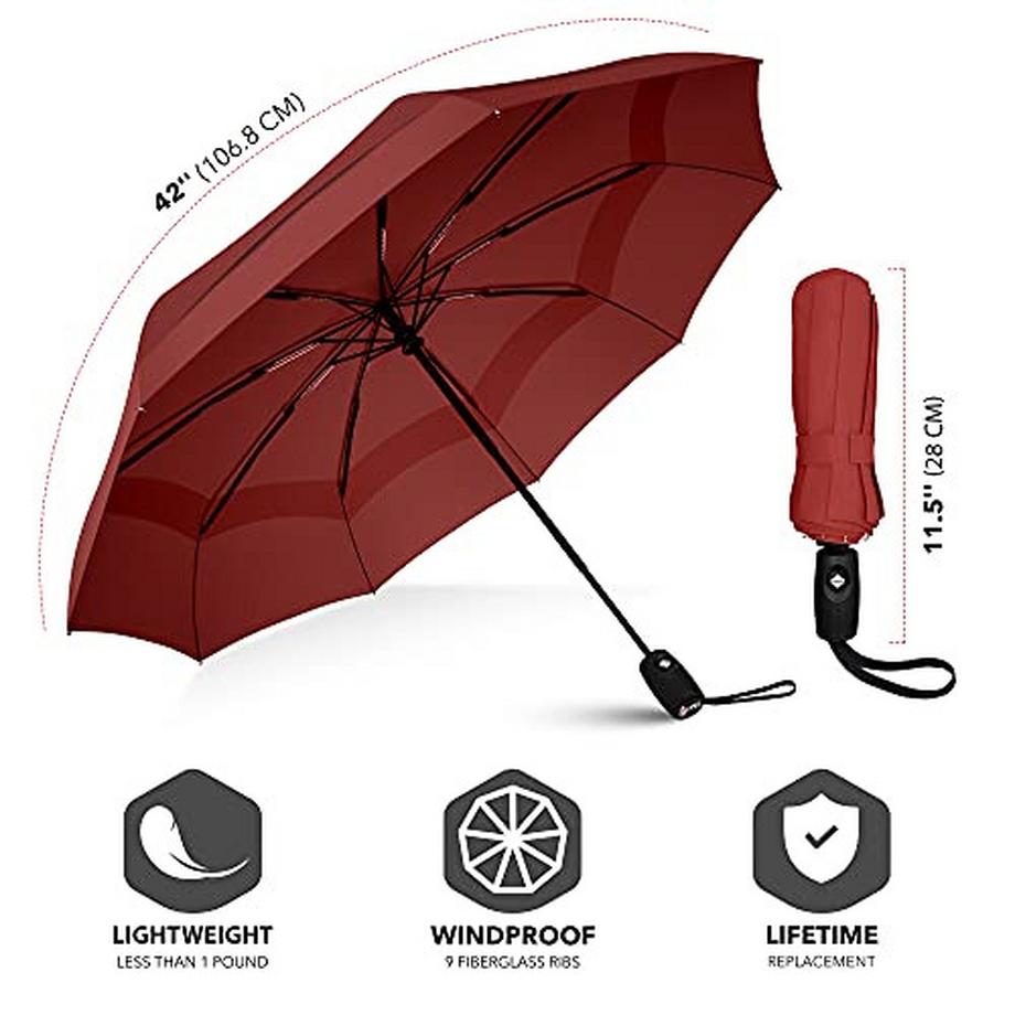 Alopini  Parapluie - Parapluie de poche - S'ouvre et se ferme automatiquement - Petit, compact, léger, solide, coupe-vent et résistant aux tempêtes 
