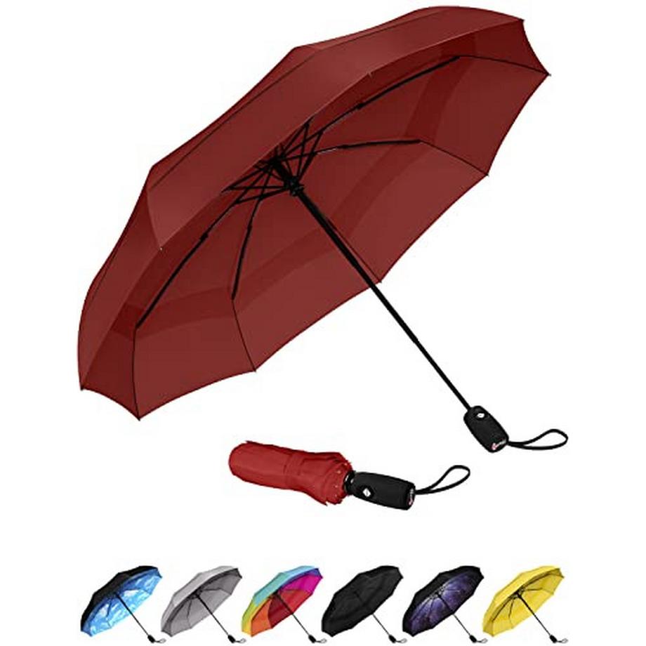 Alopini  Parapluie - Parapluie de poche - S'ouvre et se ferme automatiquement - Petit, compact, léger, solide, coupe-vent et résistant aux tempêtes 