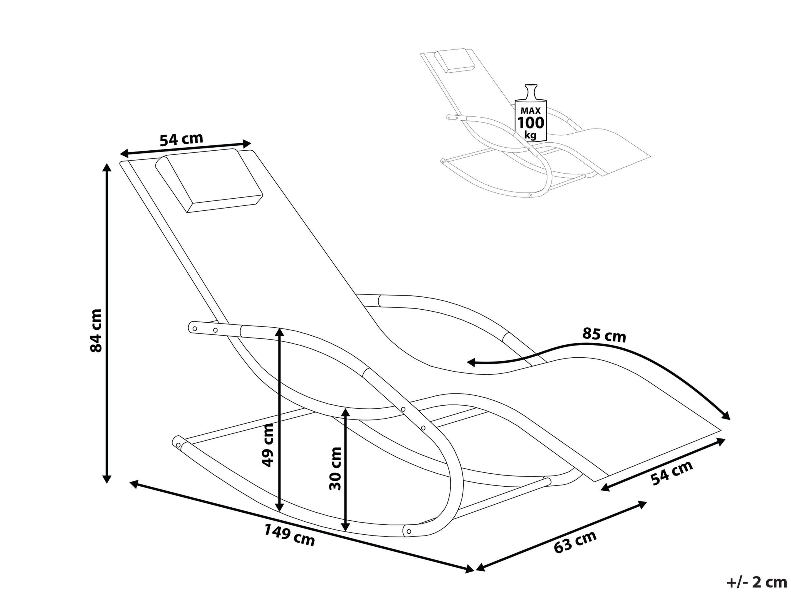 Beliani Lettino Prendisole a Dondolo en Acciaio Moderno CARANO  
