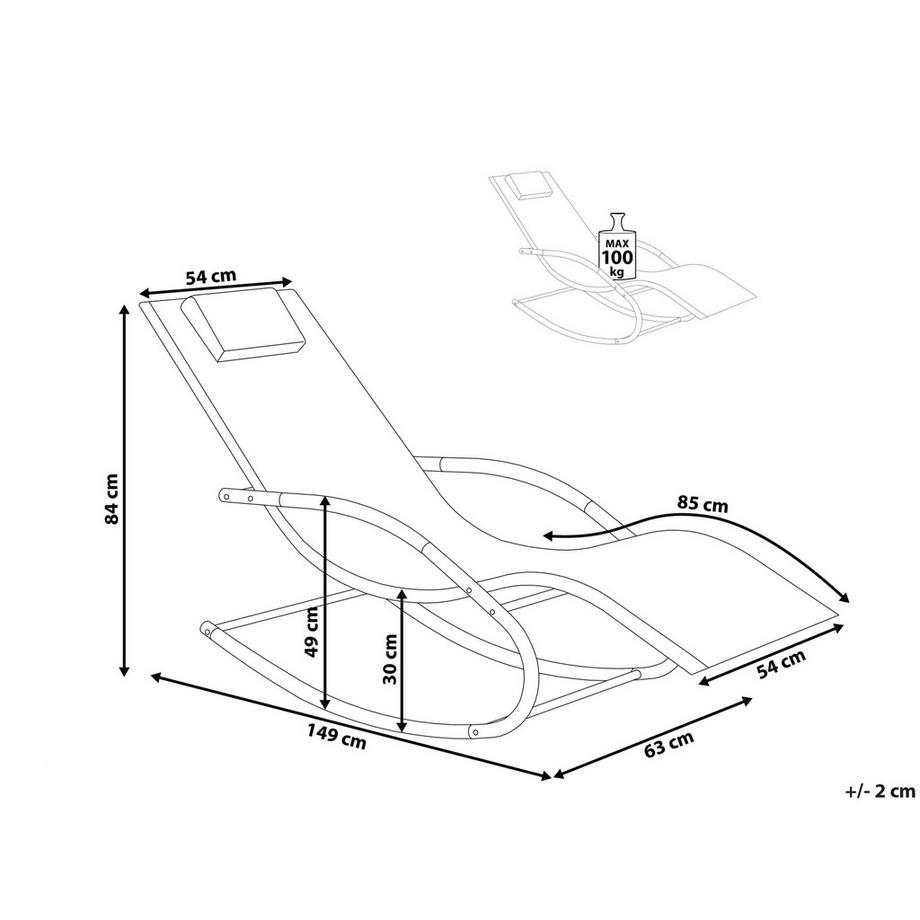 Beliani Schaukel-Sonnenliege aus Stahl  CARANO  