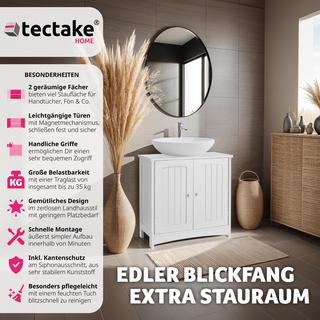 Tectake Meuble sous-lavabo Jasper, 2 compartiments, une capacité de charge de 35 kg  