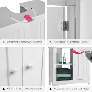 Tectake Mobiletto sottolavabo Jasper, 2 scomparti, capacità di carico 35 kg  