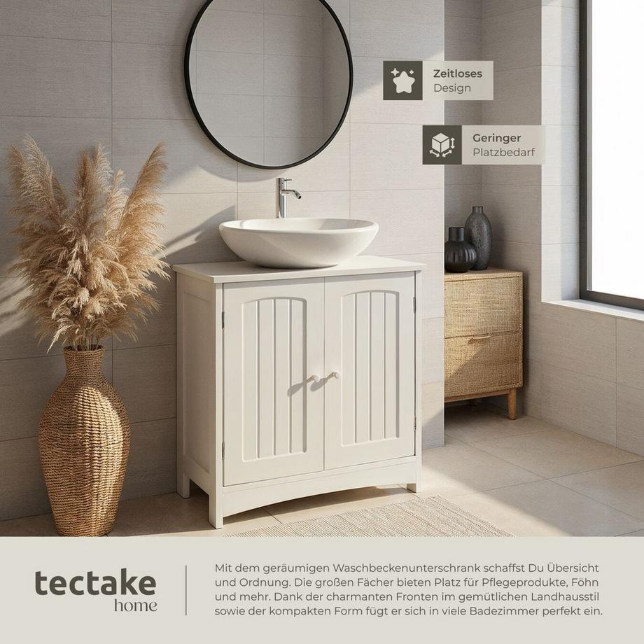 Tectake Mobiletto sotto lavabo Jasper 2 scomparti spaziosi  