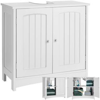 Tectake Meuble sous-lavabo Jasper, 2 compartiments, une capacité de charge de 35 kg  