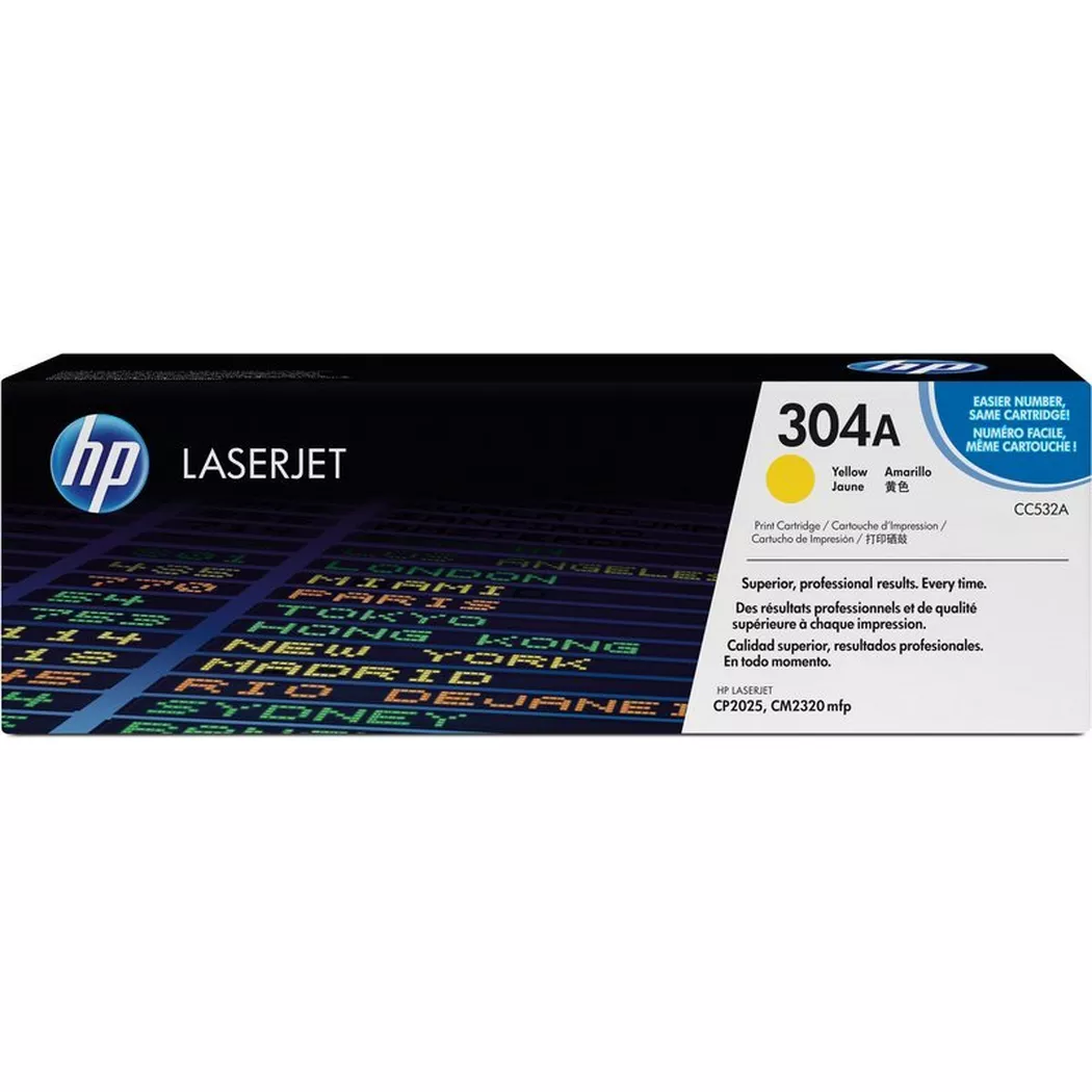 Hewlett-Packard – HP Toner-Modul 304A yellow CC532A Color LaserJet CP2025 2800 S., One Size