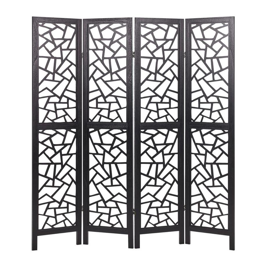 Beliani Divisorio per ambienti a 4 pannelli en Legno di Paulownia Retrò PIANLARGO  