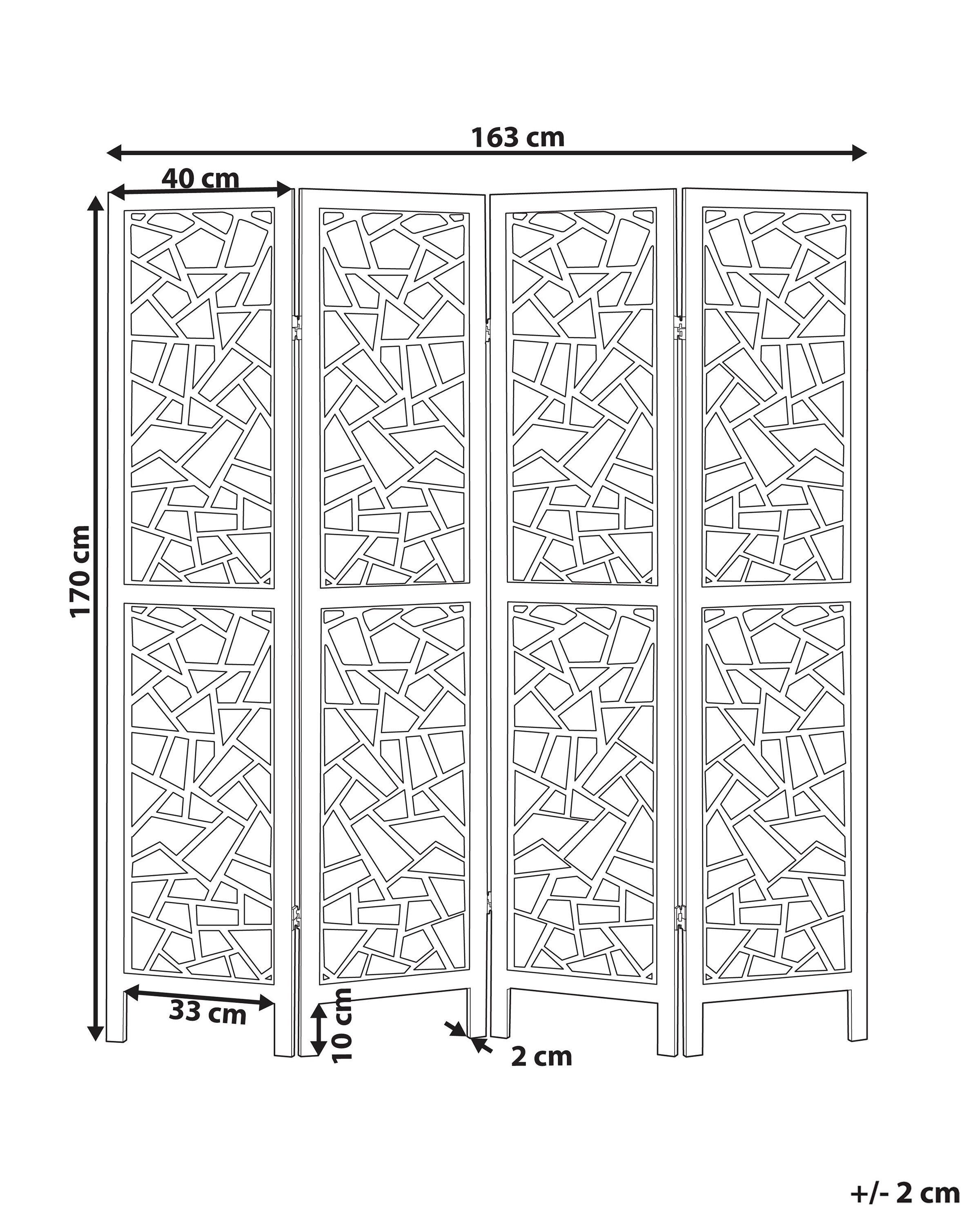 Beliani Raumteiler 4-teilig aus Paulownia-Holz Retro PIANLARGO  