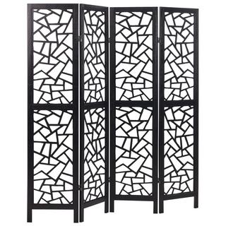 Beliani Raumteiler 4-teilig aus Paulownia-Holz Retro PIANLARGO  