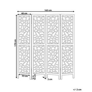 Beliani Séparateur de pièce à 4 panneaux en Bois de paulownia Rétro PIANLARGO  