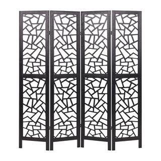 Beliani Raumteiler 4-teilig aus Paulownia-Holz Retro PIANLARGO  