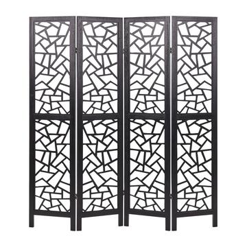 Séparateur de pièce à 4 panneaux en Bois de paulownia Rétro PIANLARGO