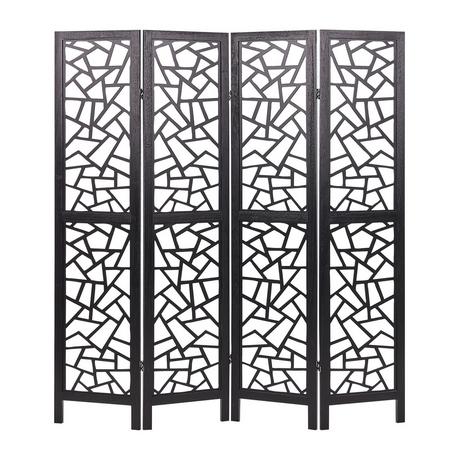 Beliani Raumteiler 4-teilig aus Paulownia-Holz Retro PIANLARGO  