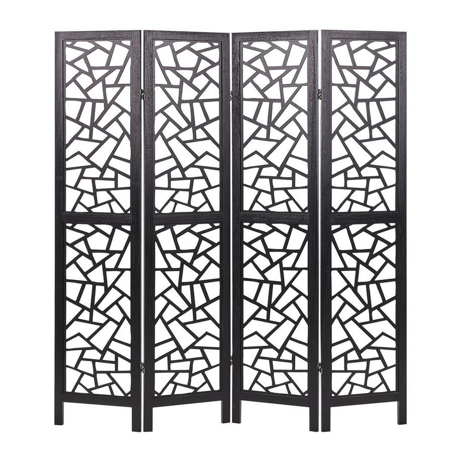 Beliani Divisorio per ambienti a 4 pannelli en Legno di Paulownia Retrò PIANLARGO  