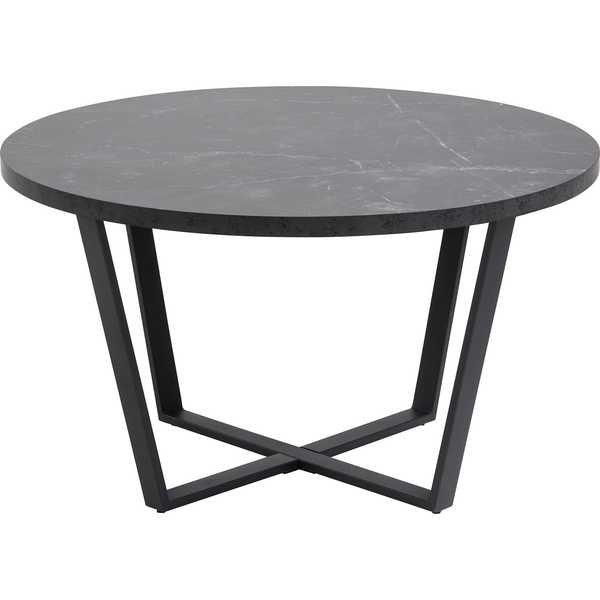 mutoni Table basse Amelia décor mélaminé marbre noir rond 77x77  